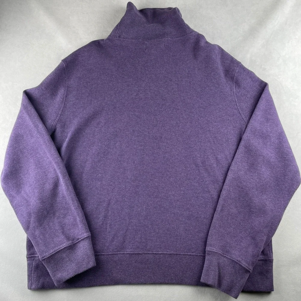 VTG Polo Ralph Lauren Sweatshirt Men XXLT Purple Green Shawl Collar Pullover Y2K